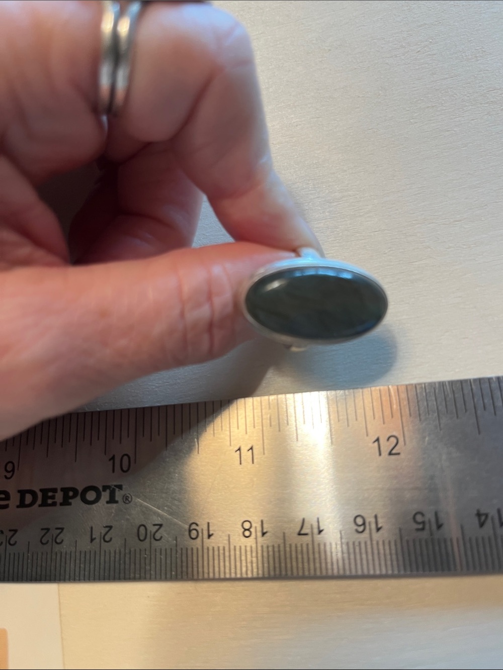 Sterling sliver labradorite ring aprox. size 6.5 marked 925 - Picture 4 of 5